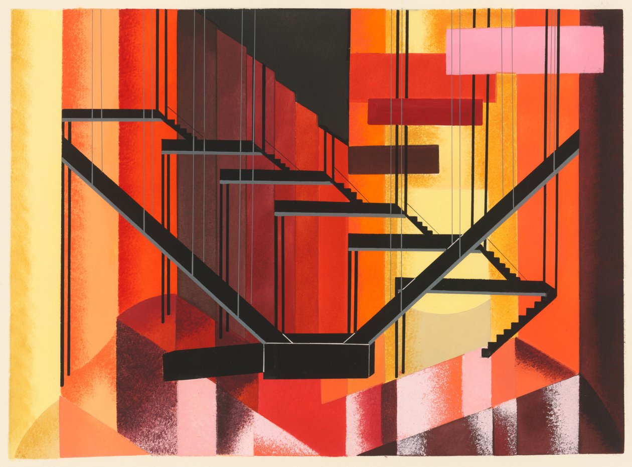 Décors de Théâtre portföyünden manzara tasarımı, 1930. by Alexandra Alexandrowna Exter