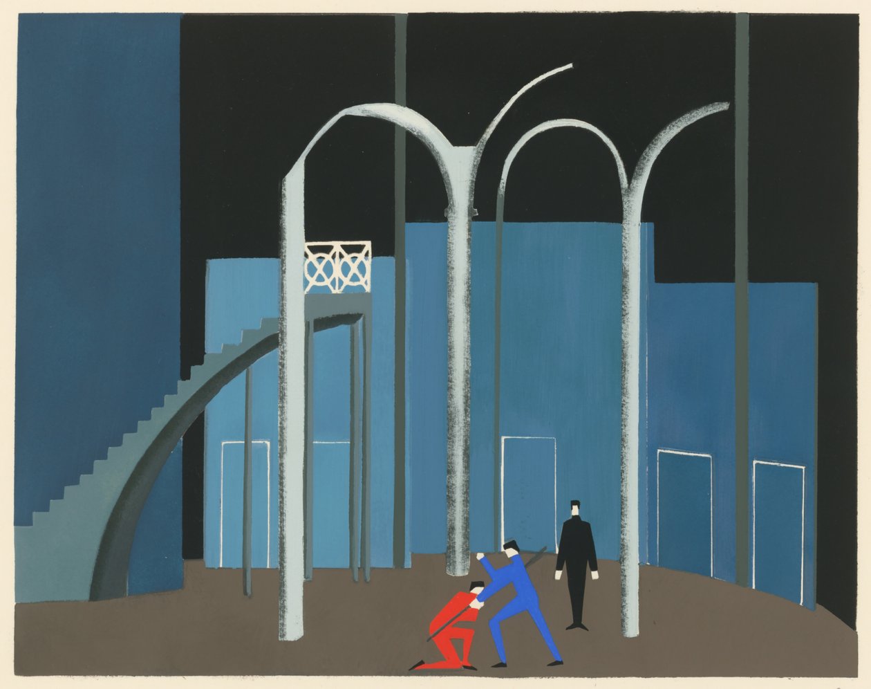 Décors de Théâtre portföyünden manzara tasarımı, 1930. by Alexandra Alexandrowna Exter