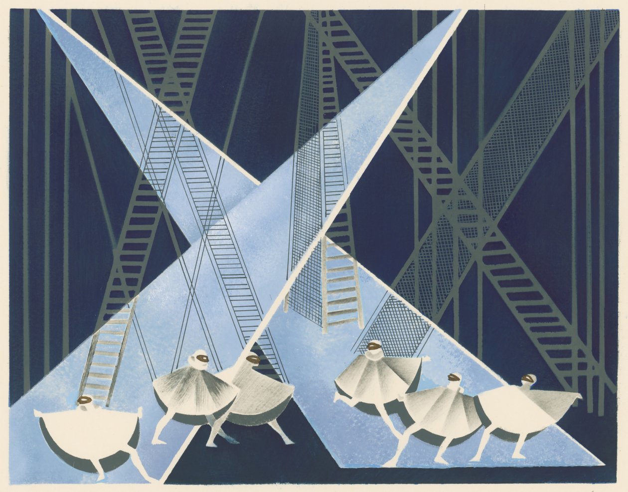 Décors de Théâtre portföyünden manzara tasarımı, 1930. by Alexandra Alexandrowna Exter