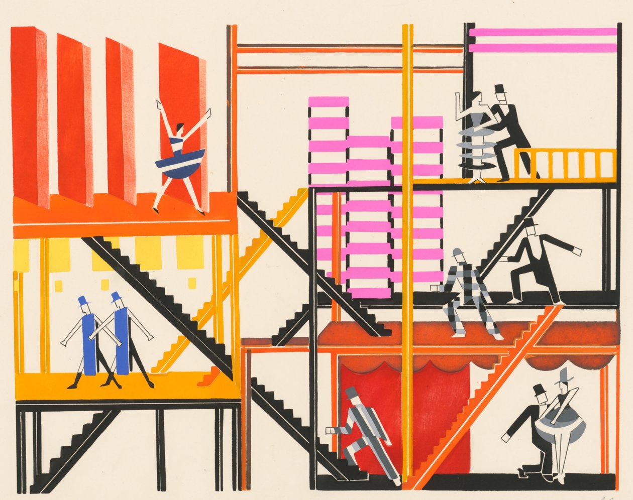 Décors de Théâtre portföyünden manzara tasarımı, 1930. by Alexandra Alexandrowna Exter