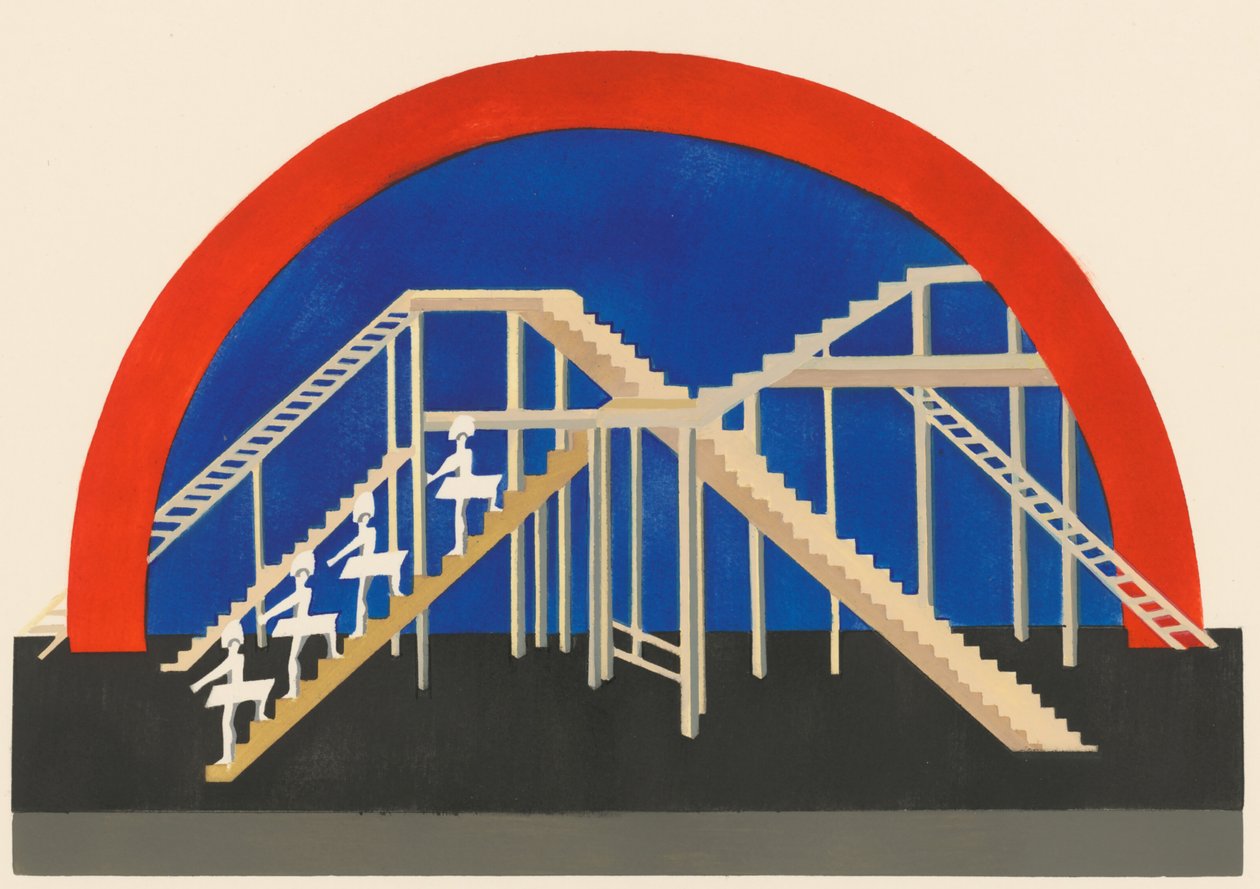 Décors de Théâtre portföyünden manzara tasarımı, 1930. by Alexandra Alexandrowna Exter