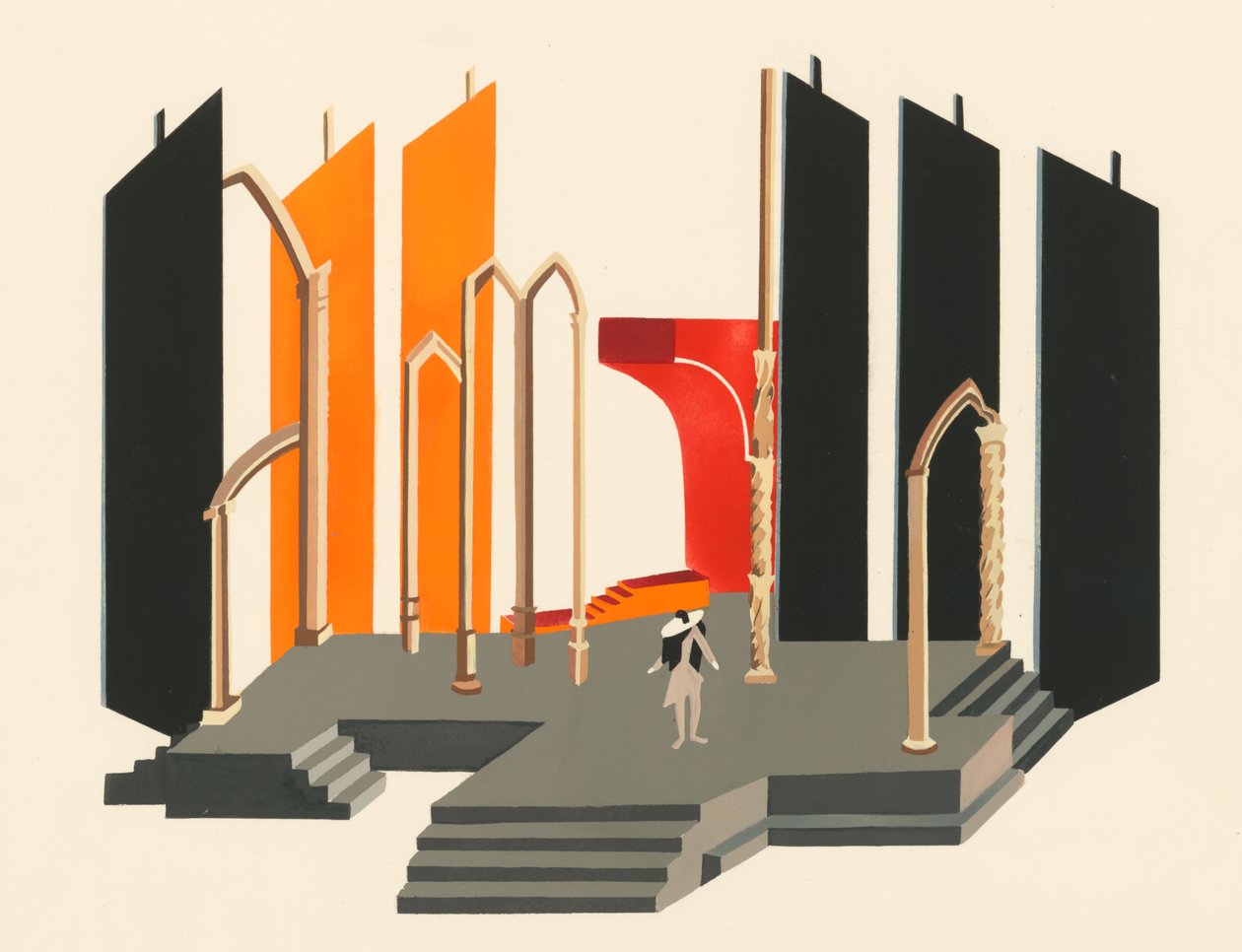 Décors de Théâtre portföyünden manzara tasarımı, 1930. by Alexandra Alexandrowna Exter