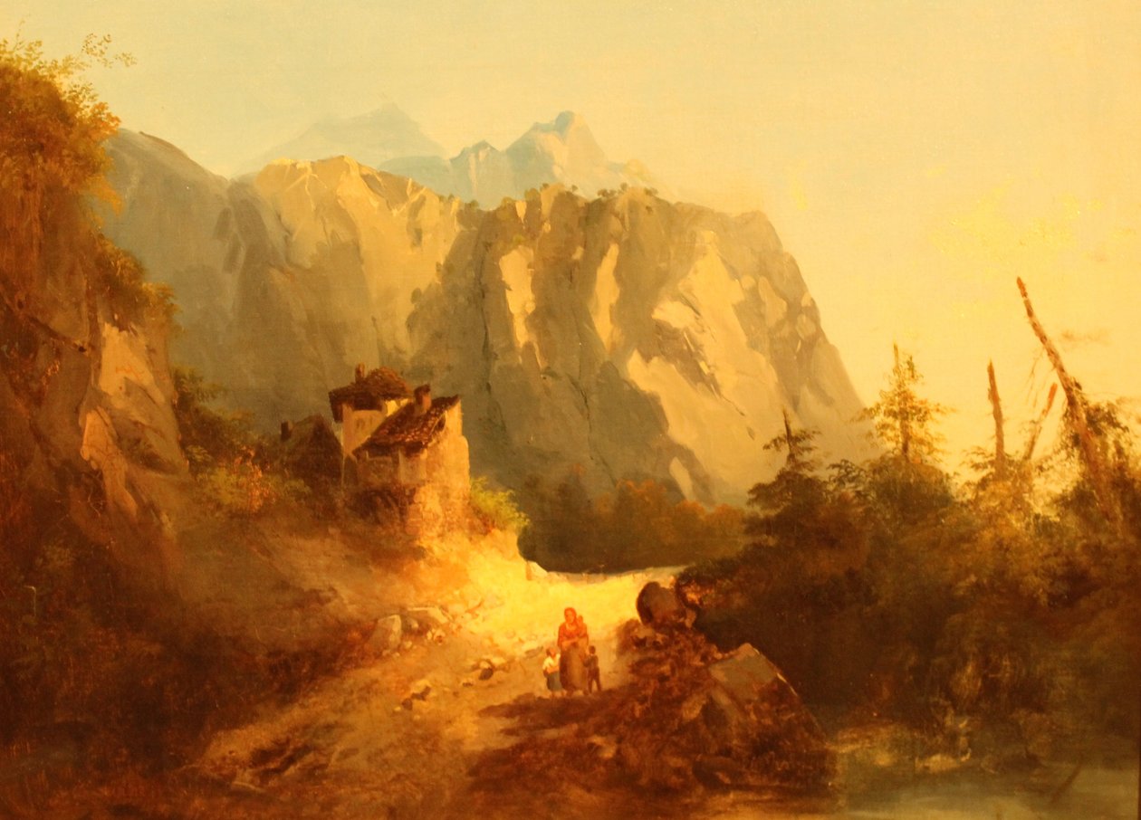 Alp Dağ Sahnesi by Alexandre Calame