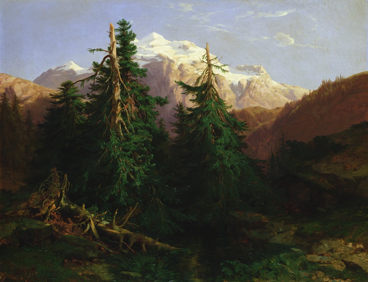 Buzul, Rosen Lanigletscher, 1854 by Alexandre Calame