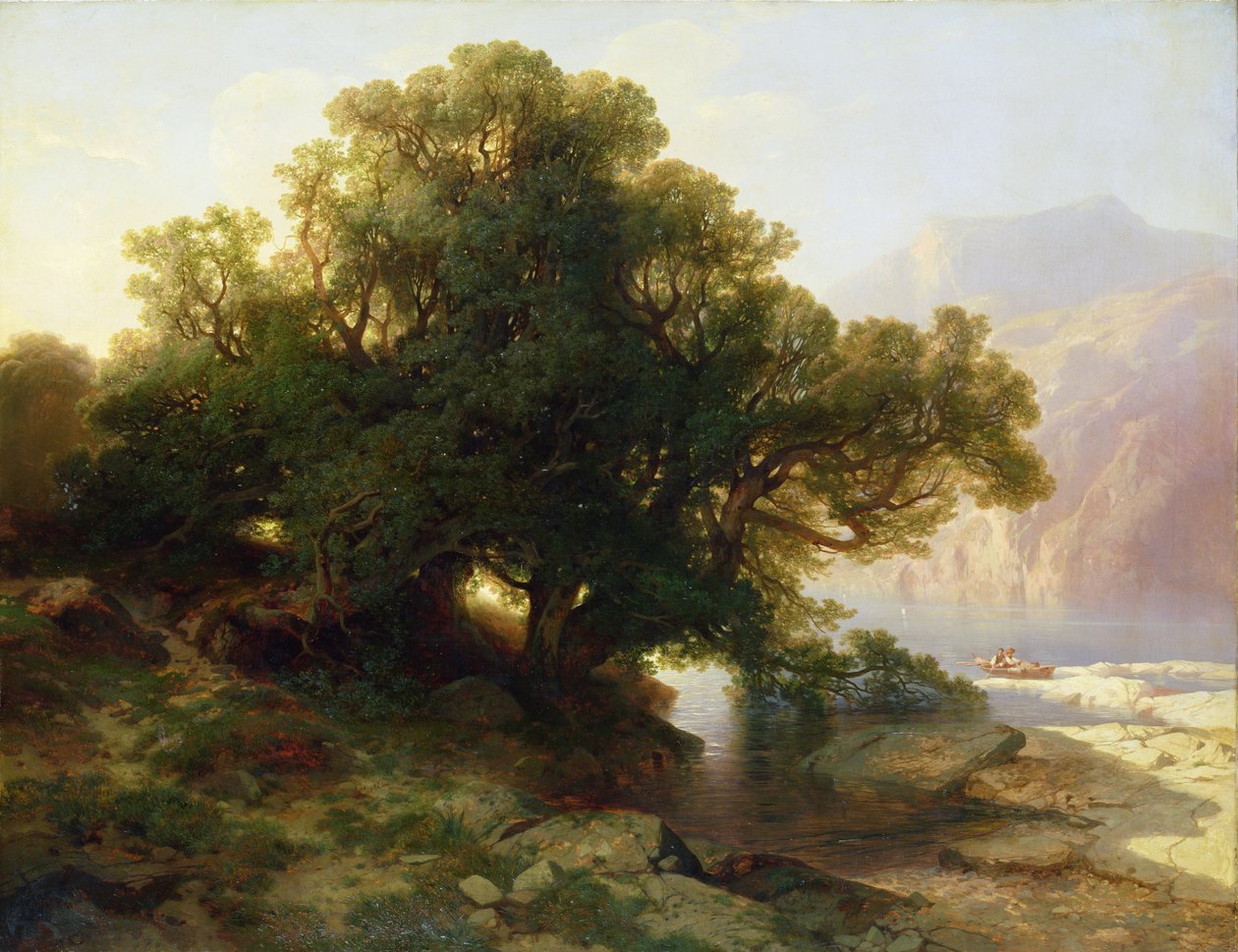 Thuner Gölü manzarası, 1854 by Alexandre Calame