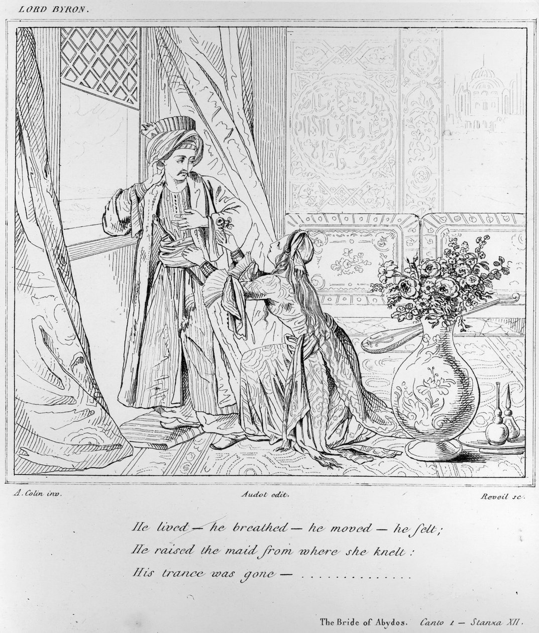 Scene from The Bride of Abydos by Lord Byron   by Alexandre Marie Colin