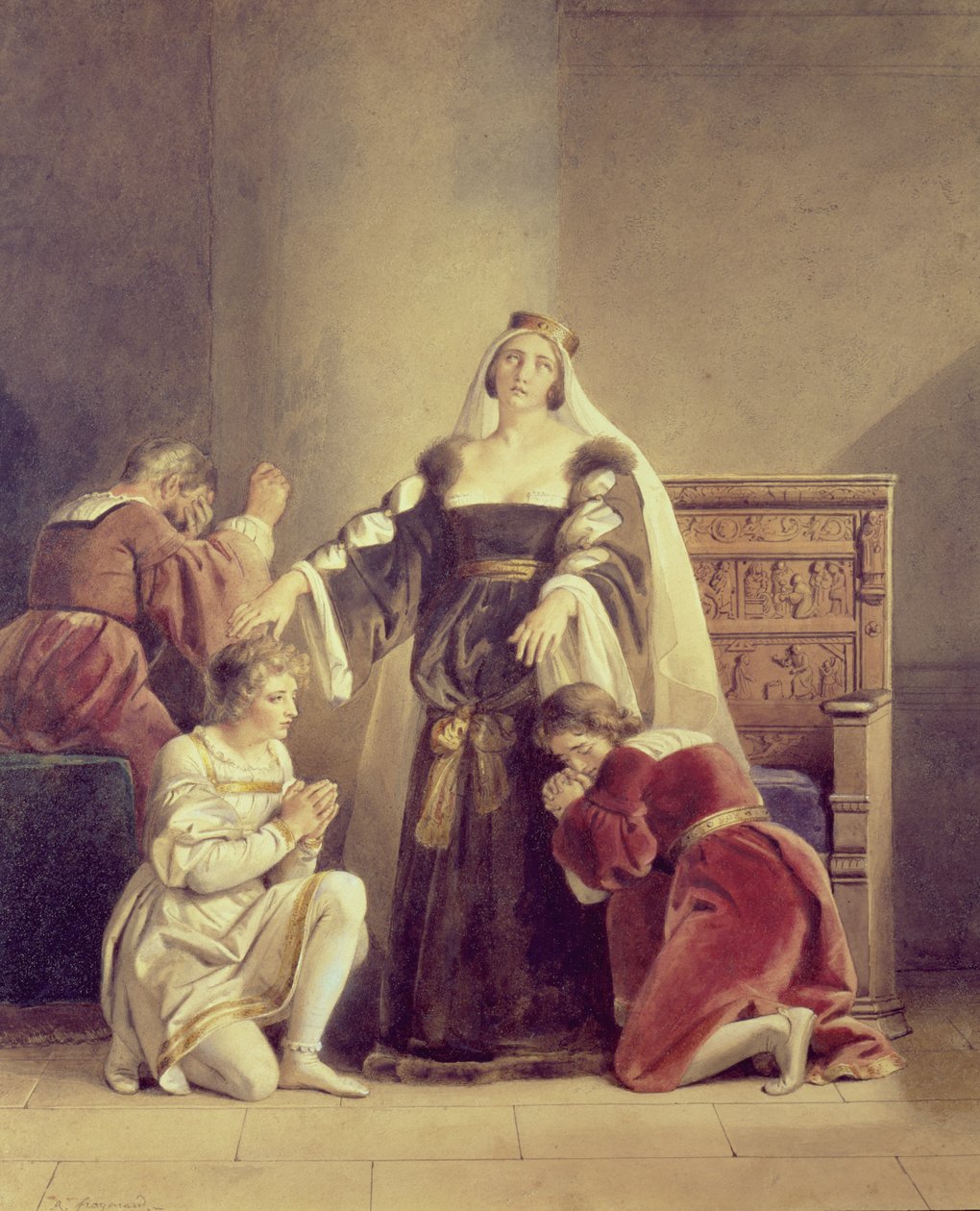 Kraliçe Elizabeth Oğullarına Veda Ediyor, 19. yüzyıl by Alexandre Evariste Fragonard