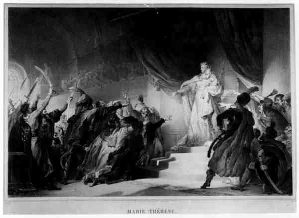 Maria Theresa (1717-80) Oğlunu Macarlara Sunarken, Theophile tarafından oyulmuş, Lemercier tarafından basılmış by Alexandre Evariste after Fragonard