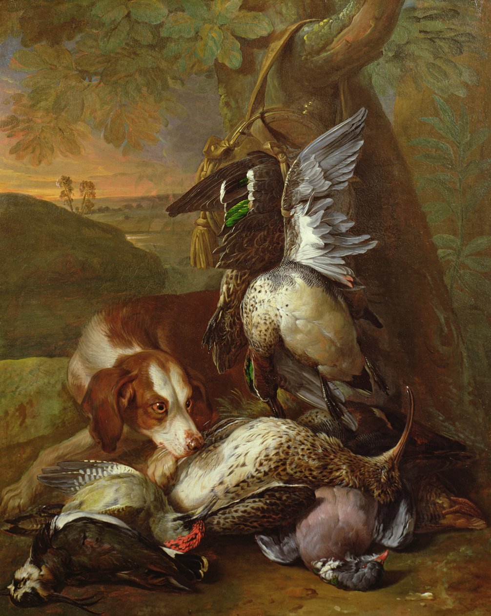 Bir Köpek Koruma Oyunu (yağ) (bir çift, ayrıca bkz. 40086) by Alexandre Francois Desportes