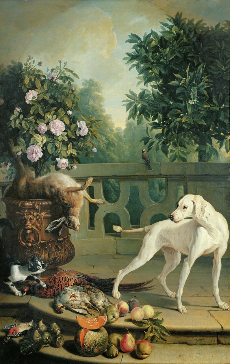 Animals, flowers and fruits  by Alexandre Francois Desportes