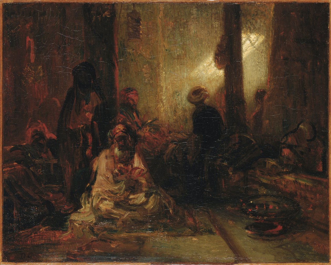 Bir Türk Kafesinin İç Mekanı by Alexandre Gabriel Decamps