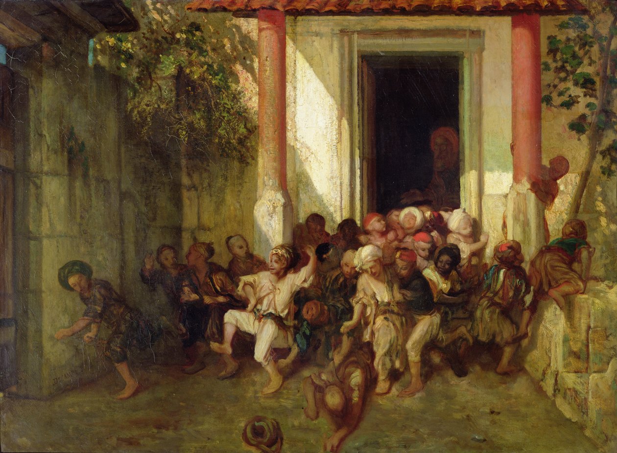 Türk Okulundan Ayrılmak by Alexandre Gabriel Decamps
