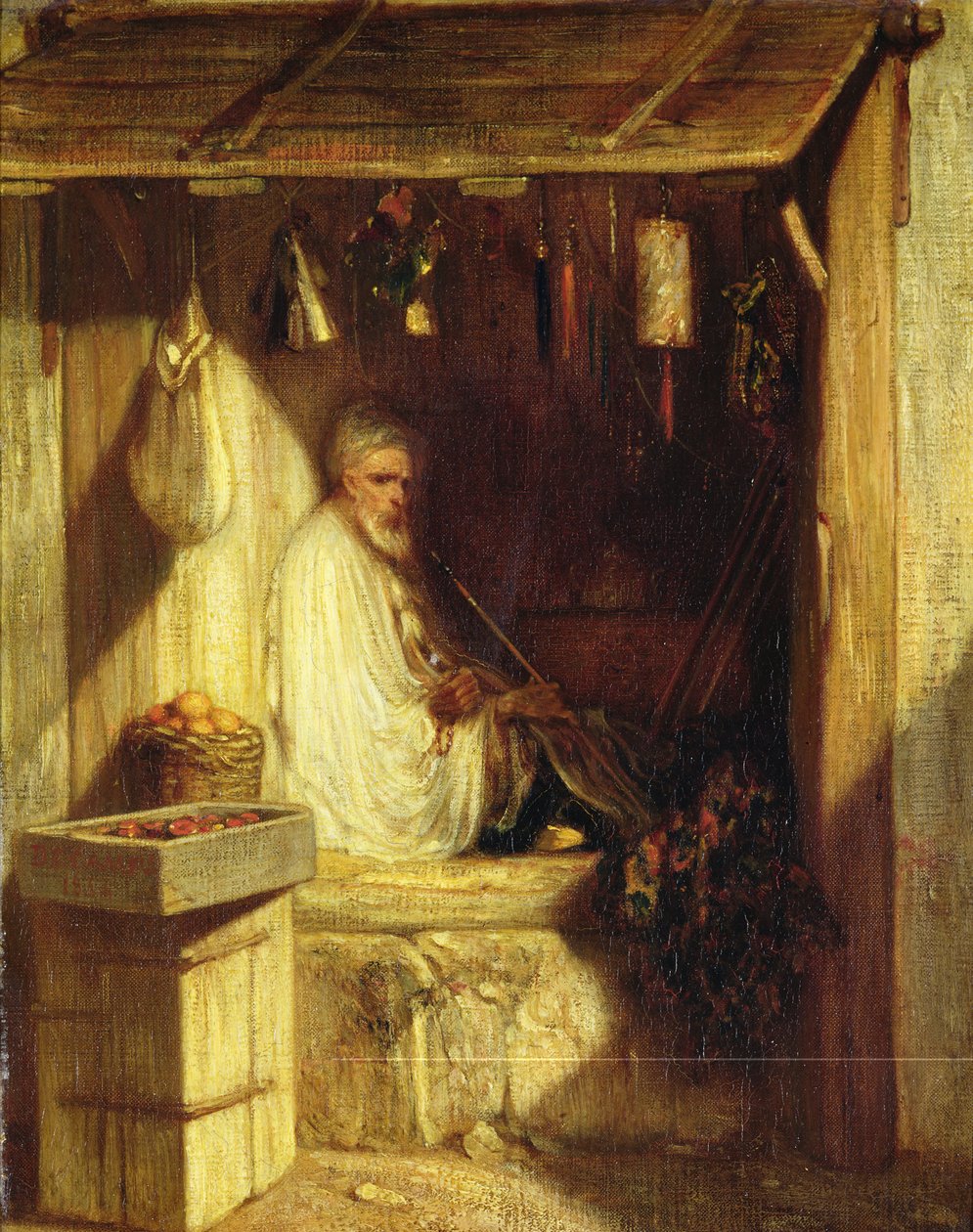 Dükkanında Sigara İçen Türk Tacir, 1844 by Alexandre Gabriel Decamps
