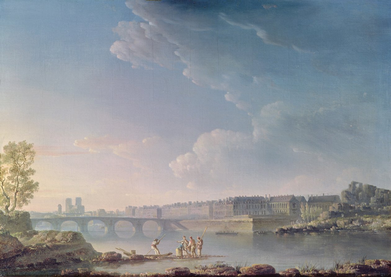 Ile Saint-Louis ve Pont de la Tournelle, c.1780 by Alexandre Jean Noel