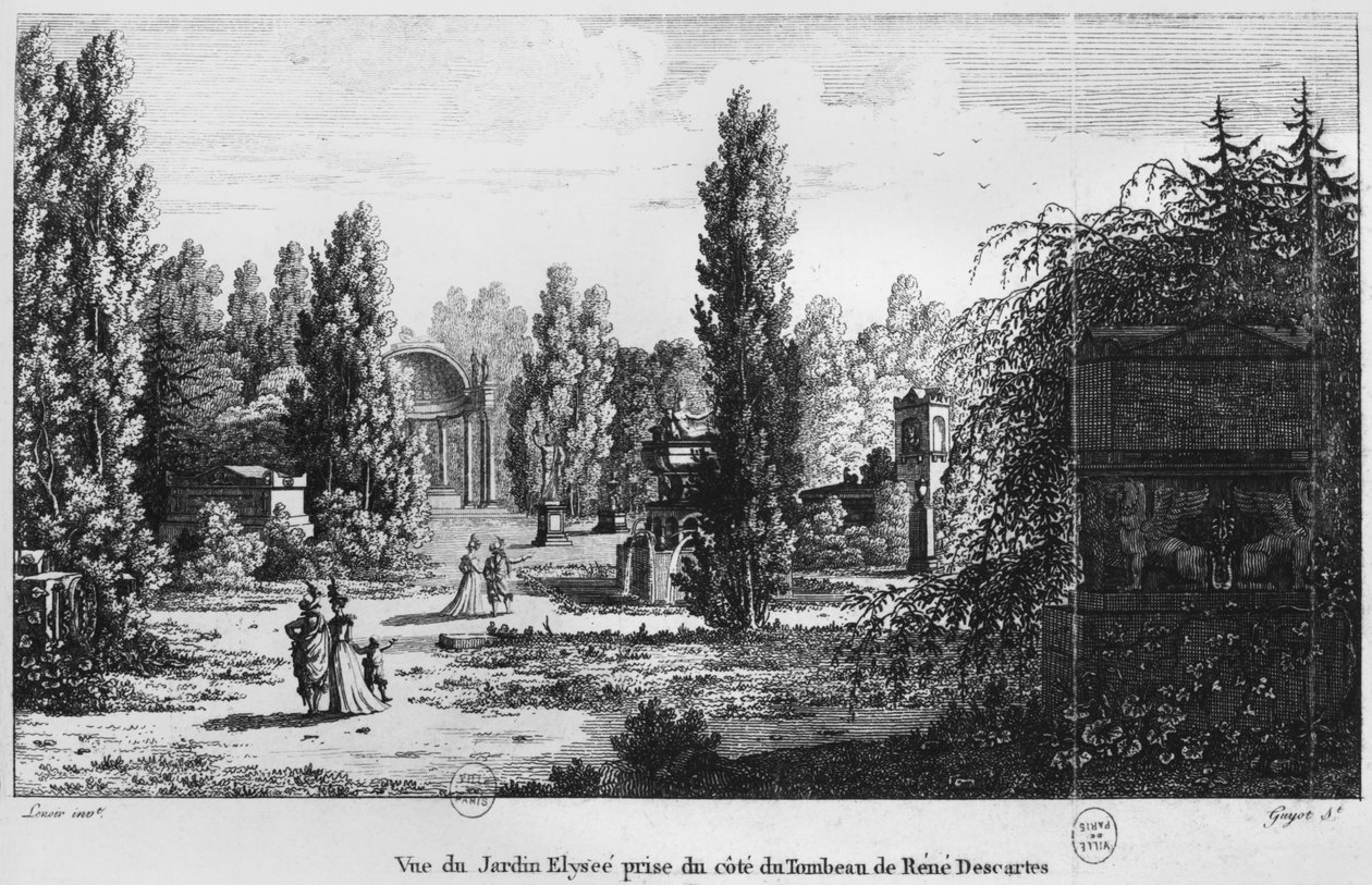 Musee des Monuments Francais, Paris, Laurent Guyot (1756-1806) tarafından oyulmuş Rene Descartes