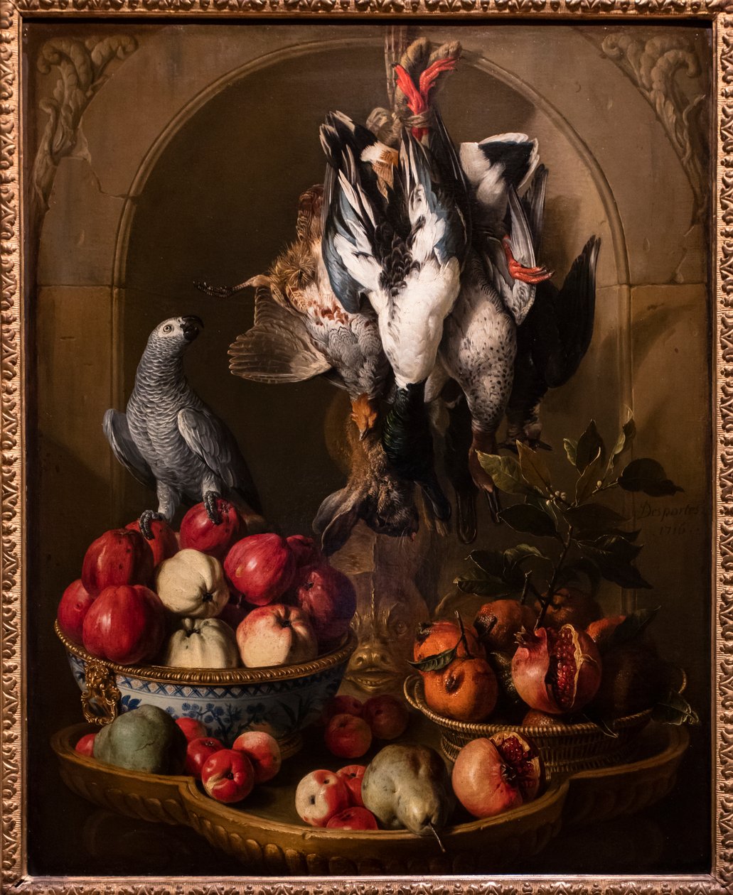 Av kupası ile natürmort by Alexandre-François Desportes