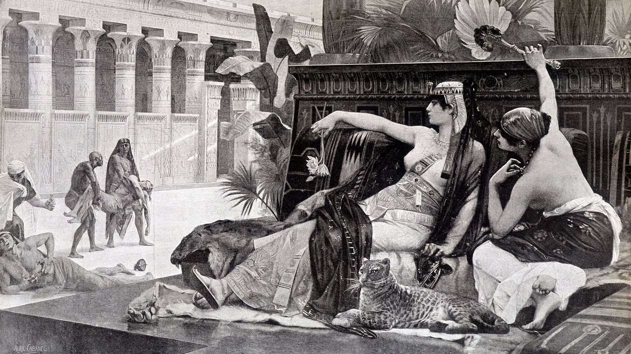 Kleopatra deneklerinde zehir deniyor - Cabanel tarafından by after Alexandre Cabanel