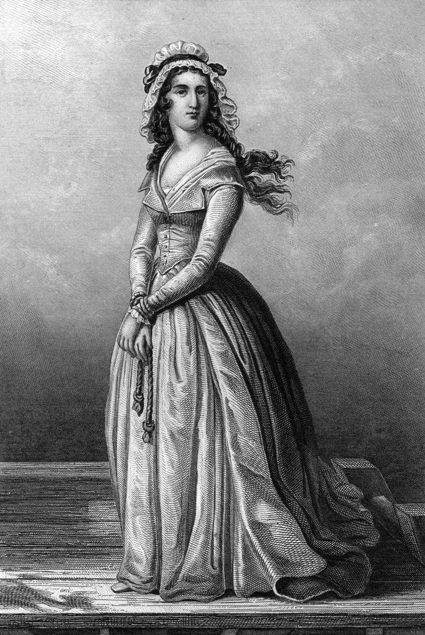Charlotte Corday (1768-1793) Fransız Devrimi sırasında jirondist, 13 Temmuz'da Jean Paul Marat'yı öldürdü. by Alexandre (after) Lacauchie