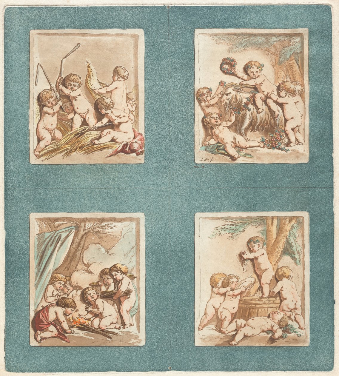 Dört mevsim by Alexandre Briceau after Jean Baptiste Hüet, I