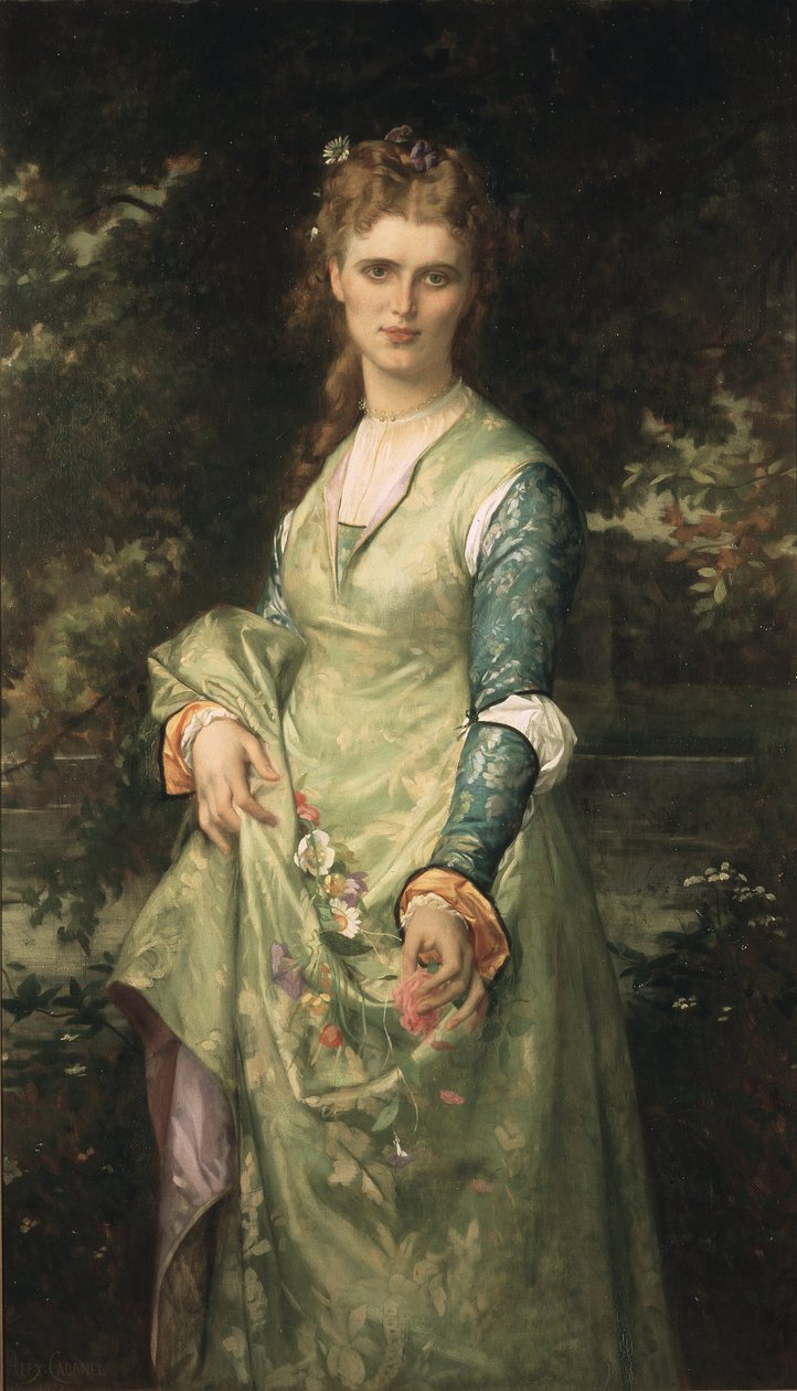 Christina Nilsson en Ophelie - Christina Nilsson (1843-1921) Ophelia rolünde, yazan Cabanel, Alexandre (1823-1889). Tuval üzerine yağlıboya by Alexandre Cabanel