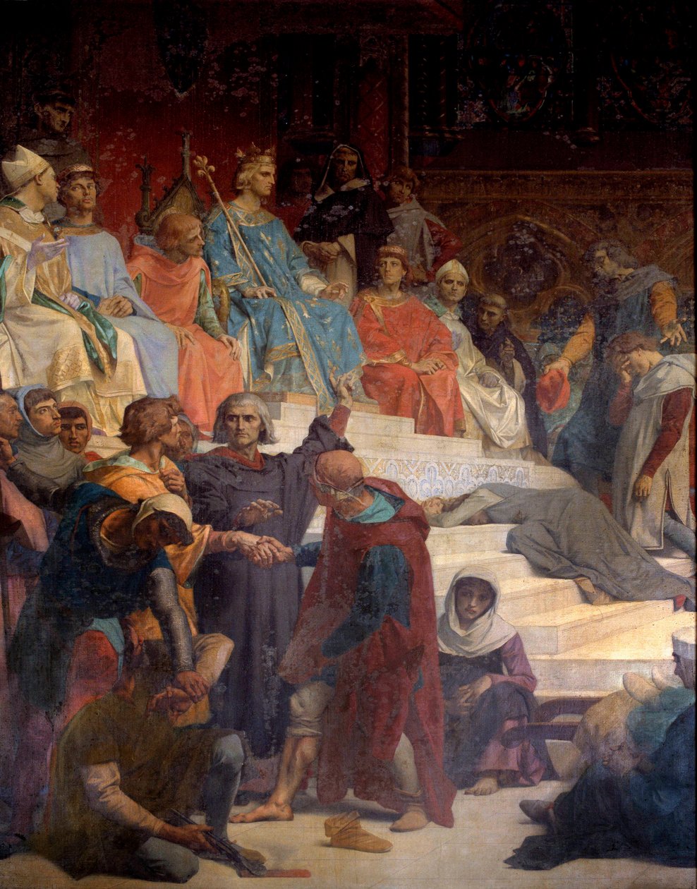 Kral Louis IX (Saint Louis) (1214-1270) adaleti resmediyor Alexandre Cabanel (1823-1889) tarafından tablo 19. yüzyıl Paris, Pantheon by Alexandre Cabanel