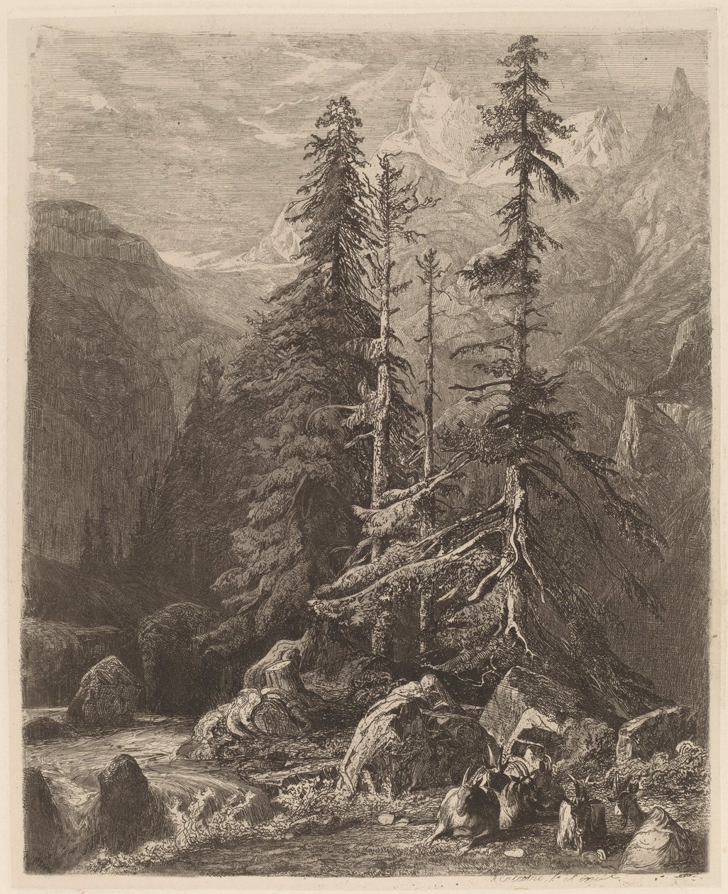Gravür denemeleri, Alexandre Calame, I, pl. 21 by Alexandre Calame