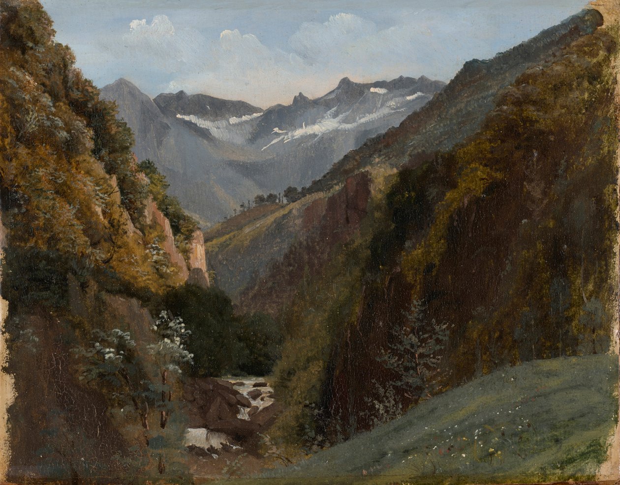 Bernese Alpleri'nde yüksek dağ vadisi by Alexandre Calame