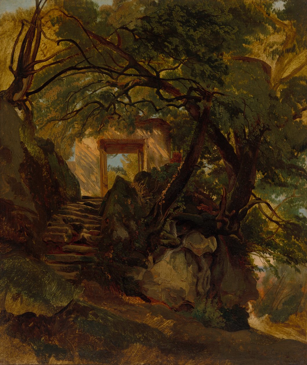 Villa Chigi di Ariccia Parkında Merdiven by Alexandre Calame