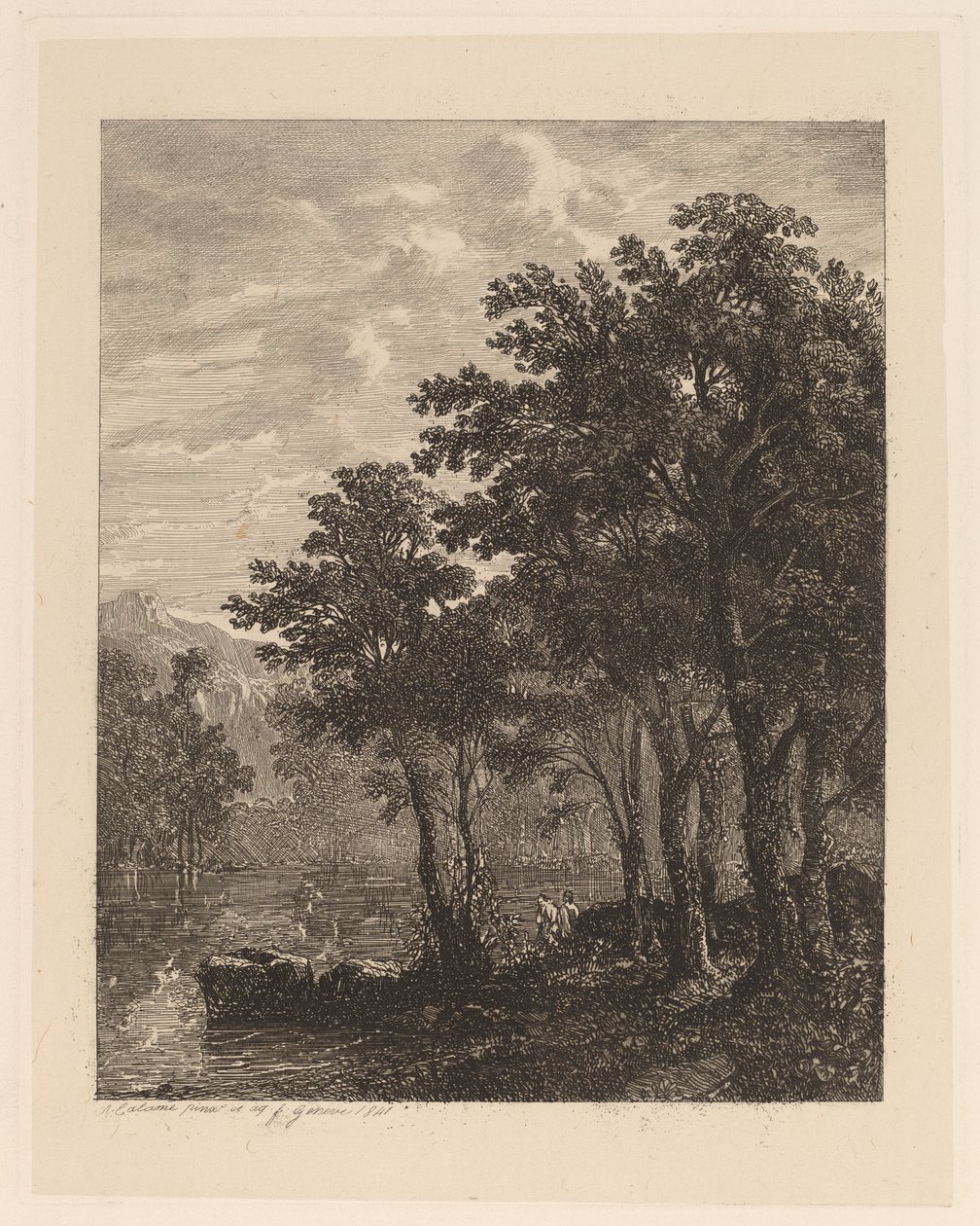 Nehir kenarındaki ağaçlar by Alexandre Calame