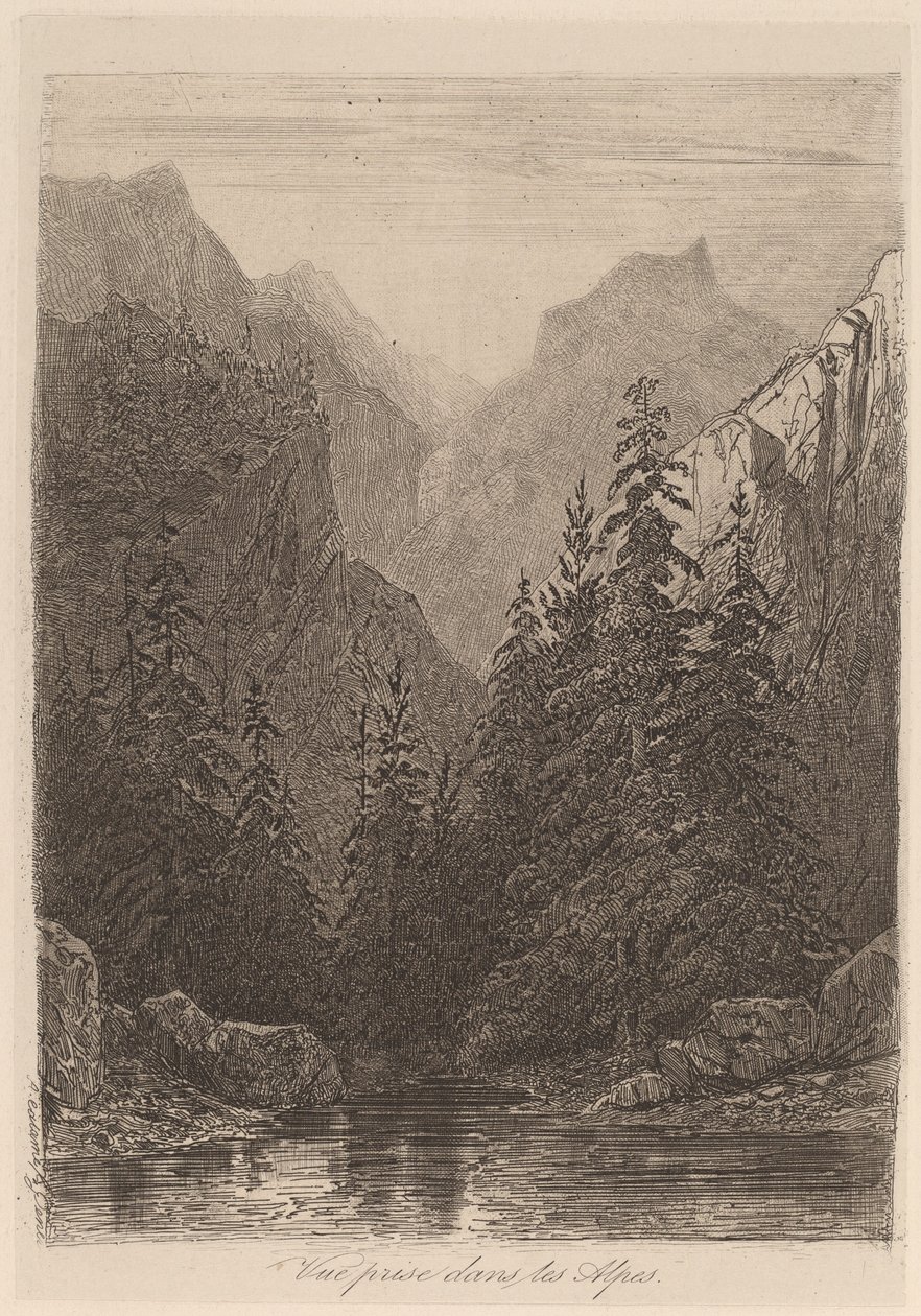 Alplerde çekilen görünüm by Alexandre Calame