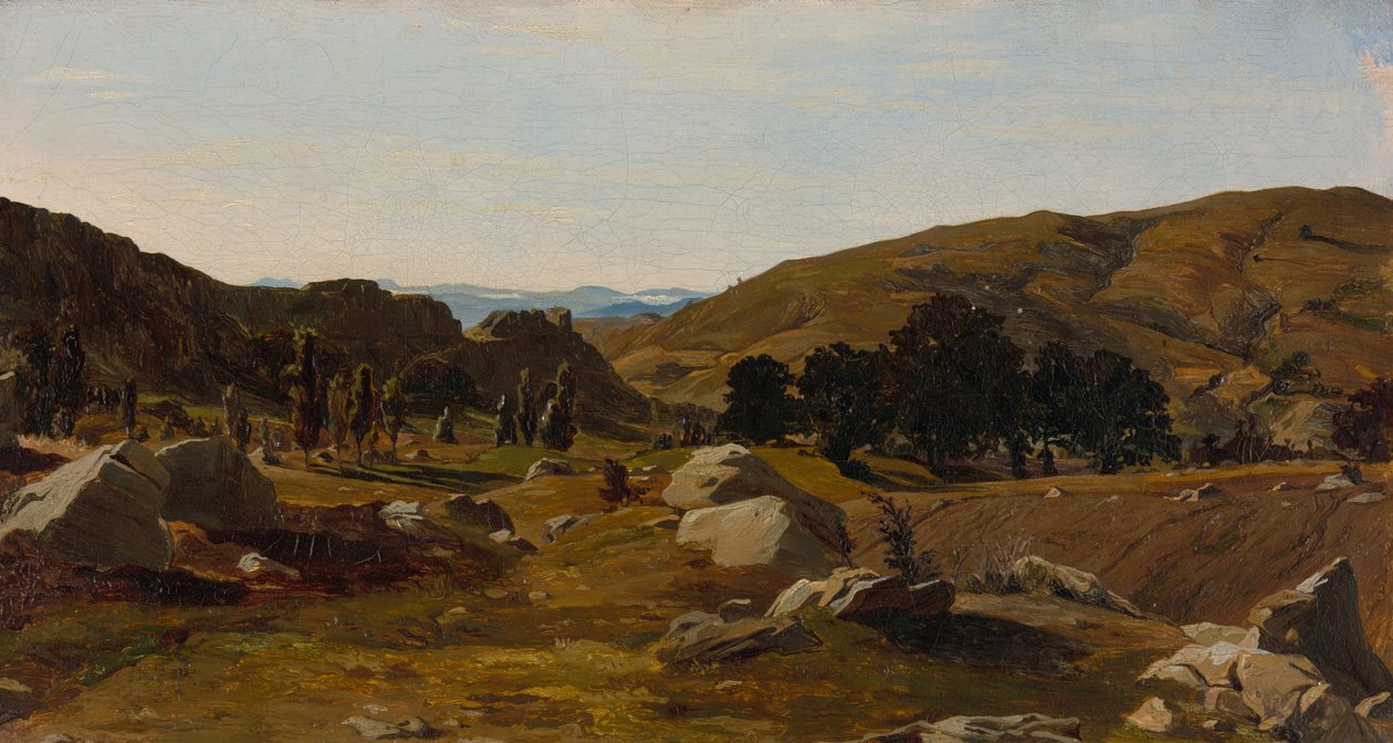 Chiusi, Toskana yakınlarındaki manzara by Alexandre Desgoffe