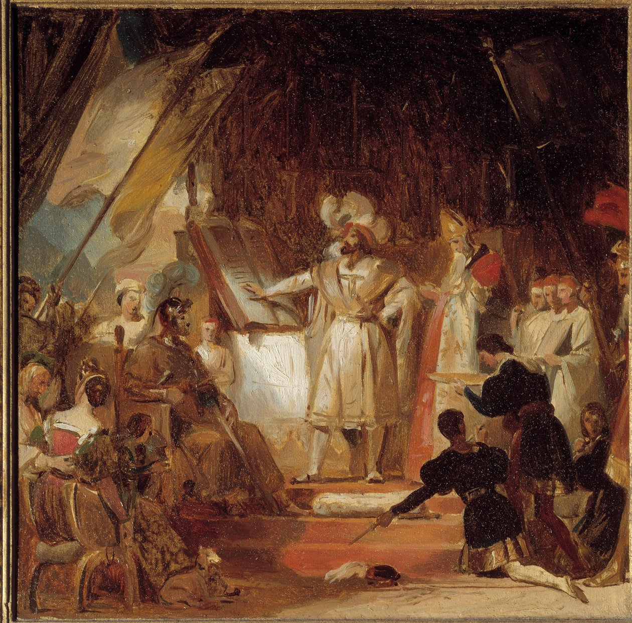 François I silah şövalyesi Bayard (16. yüzyıl). 20 Ocak 1515'te François, Bayard'ı Dauphiné'ye Korgeneral olarak atadım. Marignan'da, zafer akşamı, François "şövalyelik emrini elinden almak" istedim. Böylece sonraki m by Alexandre Evariste Fragonard