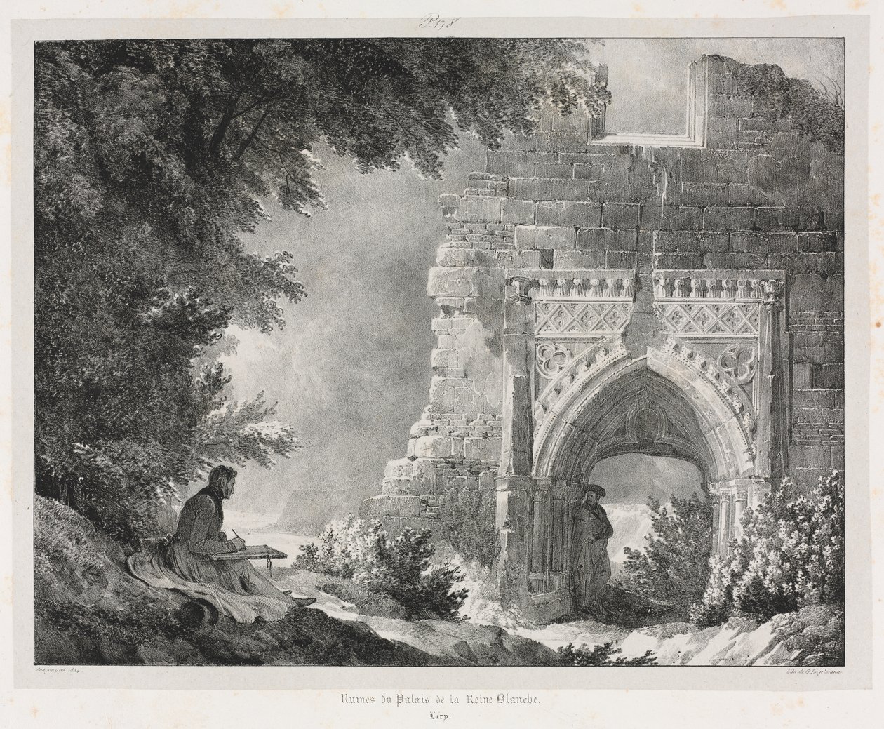 Eski Fransa'da Pitoresk ve Romantik Yolculuklar: Beyaz Kraliçe Sarayı Harabeleri by Alexandre Evariste Fragonard
