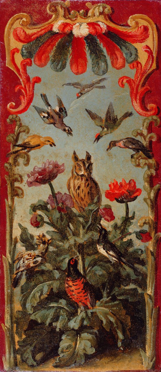 Savonnerie ekranının yaprağı için tasarım, c.1720 by Alexandre Francois Desportes