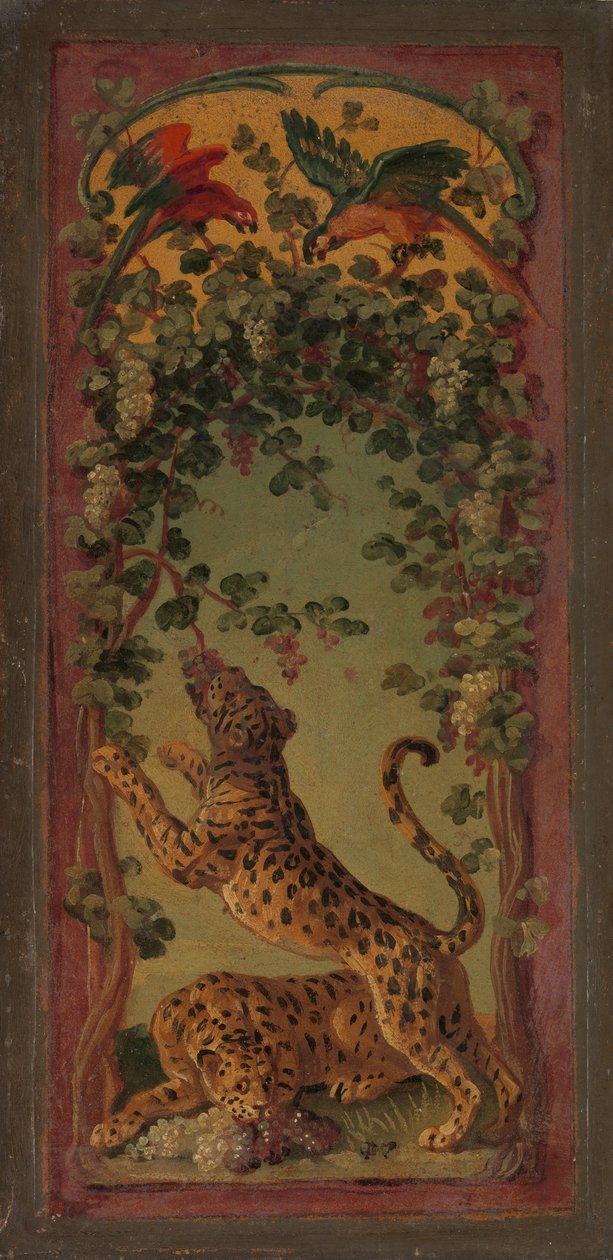 Üzüm Yiyen Bacchus Panterleri, yak. 1719-20. by Alexandre Francois Desportes
