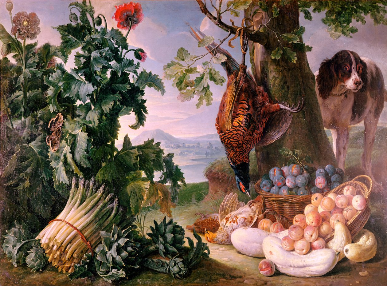Kuşkonmaz ile Natürmort by Alexandre Francois Desportes