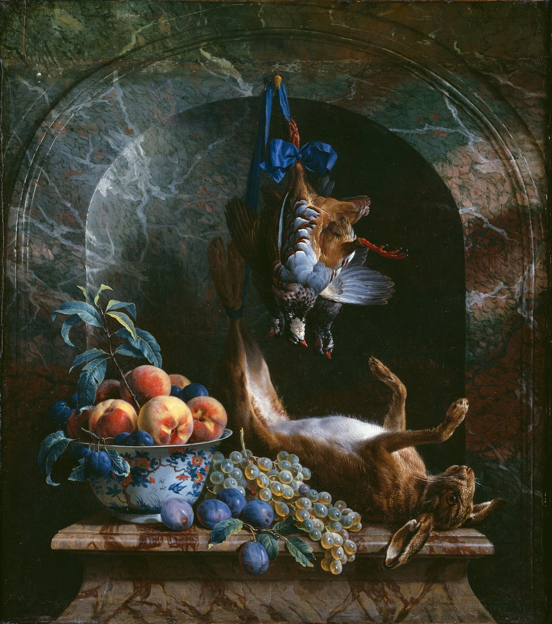 Mermer Nişte Ölü Oyun ile Natürmort, 1706 by Alexandre Francois Desportes