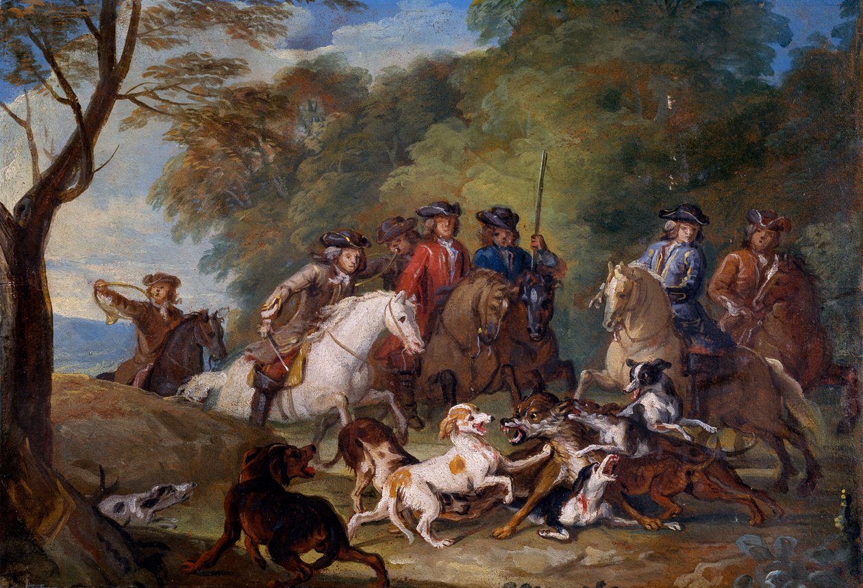 Kurt Avı için Çalışma by Alexandre Francois Desportes