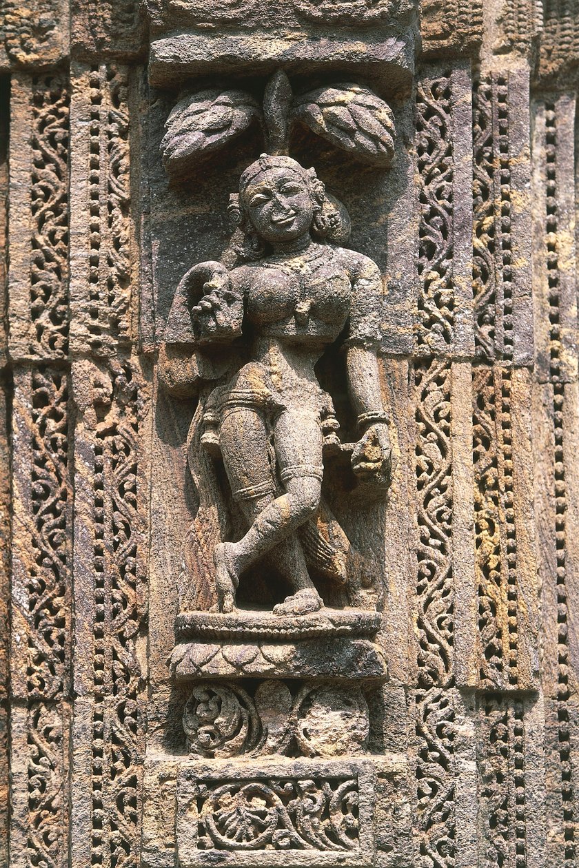 Dansçı, dans salonunda kabartma (Nata Mandir), Güneş Tapınağı (UNESCO Dünya Mirası Listesi) by Nicolas Toussaint Charlet