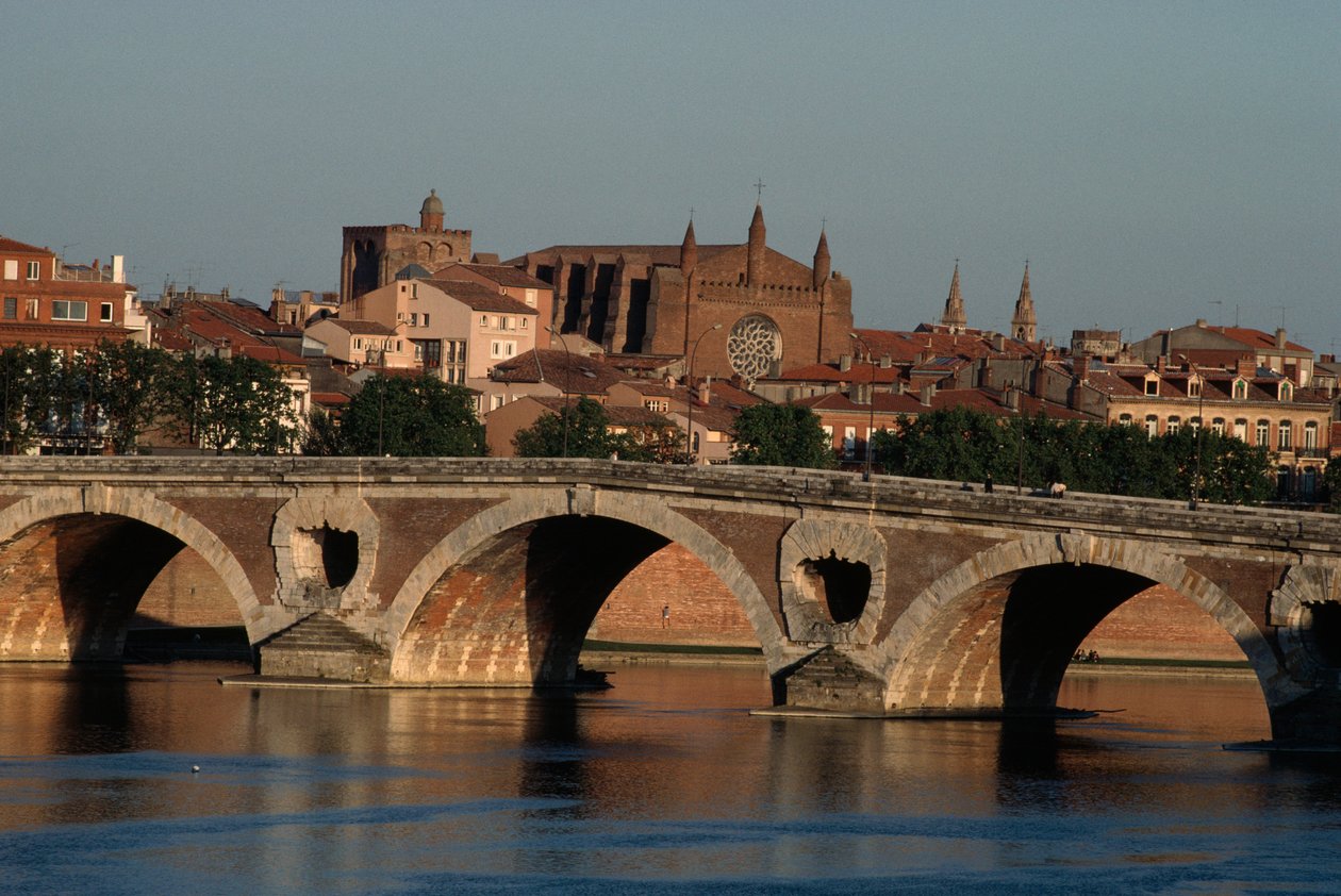 Garonne nehri üzerinde Pont-Neuf, Toulouse, Midi-Pyrenees, Fransa by Nicolas Toussaint Charlet