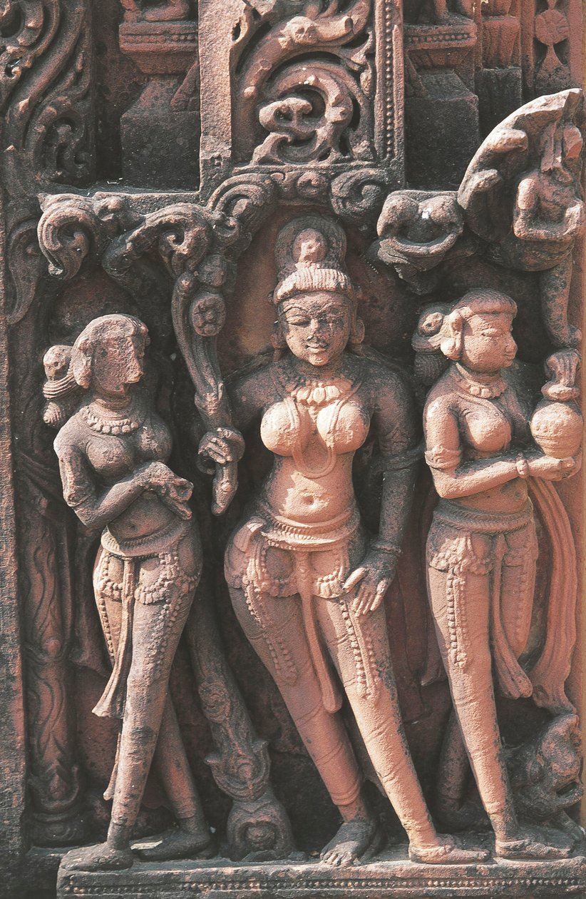 Kadın figürlerini betimleyen heykel, Jain Tapınağı No 16, Deogarh, Uttar Pradesh, Hindistan, 8.-17. yüzyıl. by Nicolas Toussaint Charlet