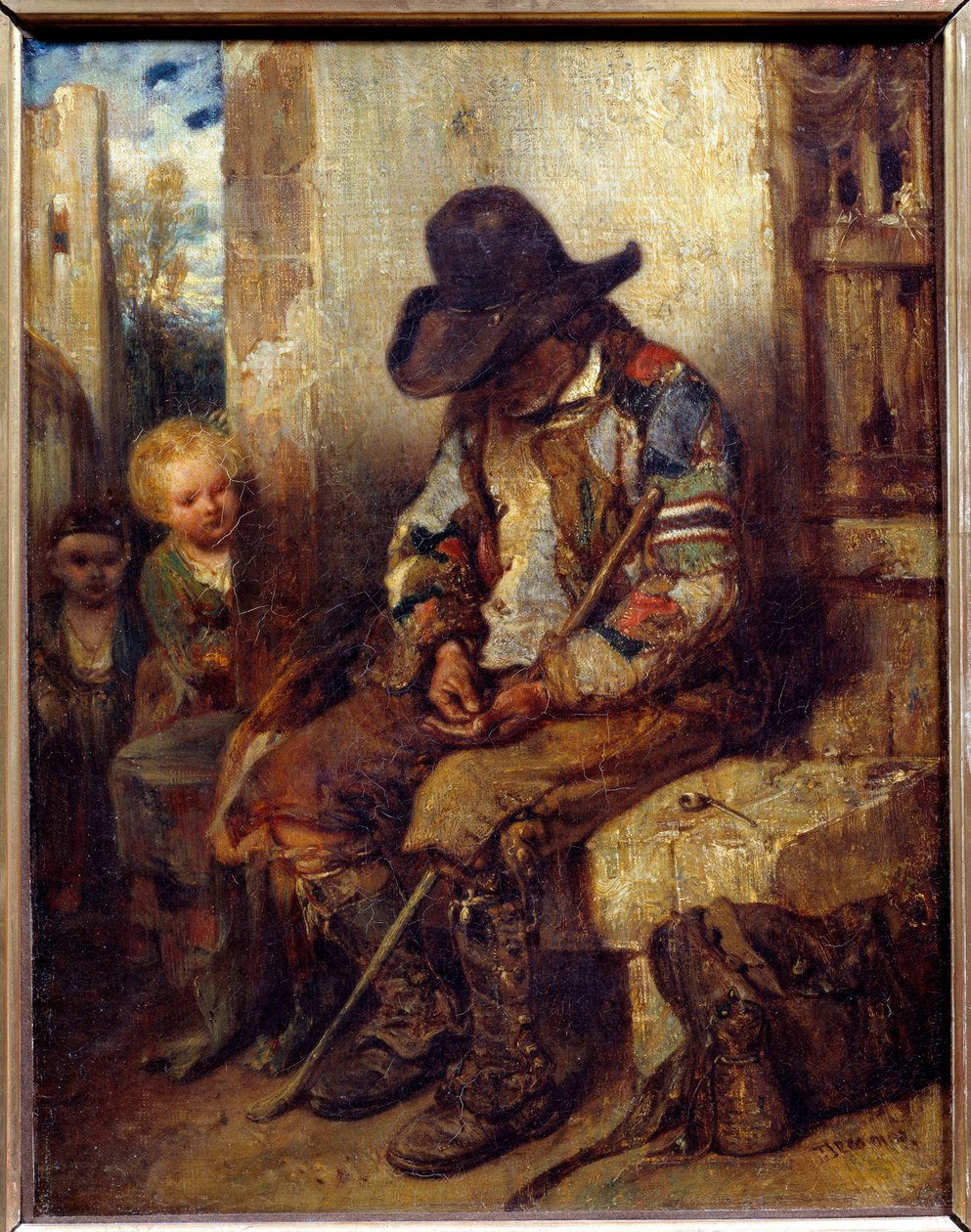 Tarifi ile bir dilenci Boyama Alexandre Gabriel Decamps (1803-1860) 1833 Sun. 0,41x0,32 m by Alexandre Gabriel Decamps