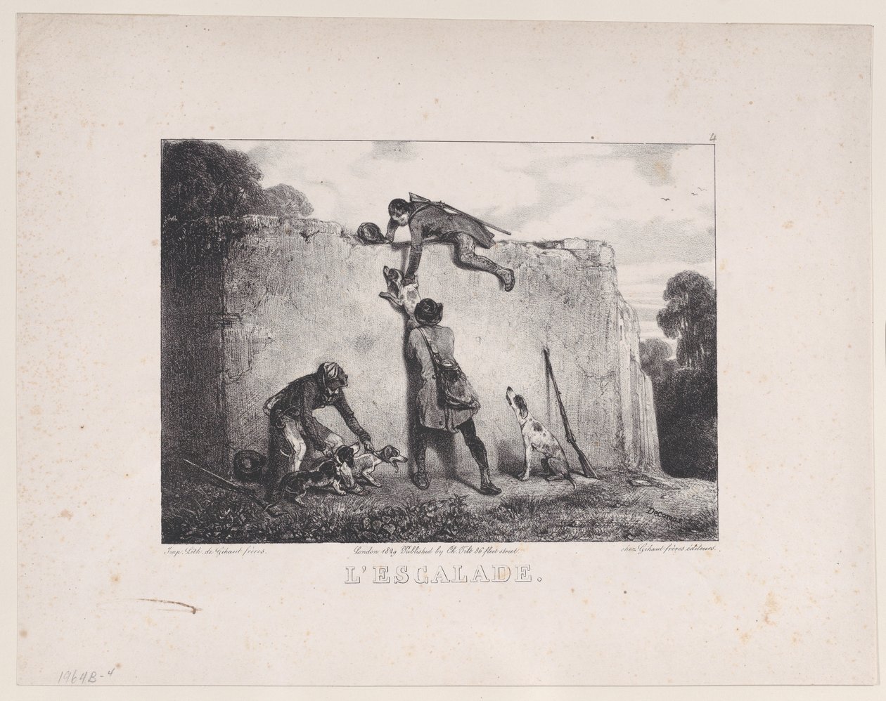 Tırmanış, Avlanma Sahneleri dizisinden, 1829. by Alexandre Gabriel Decamps