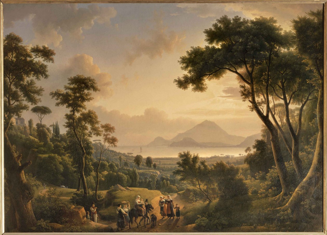 Napoli Posillipo Krallığı kıyılarının görünümü. by Alexandre Hyacinthe Dunouy