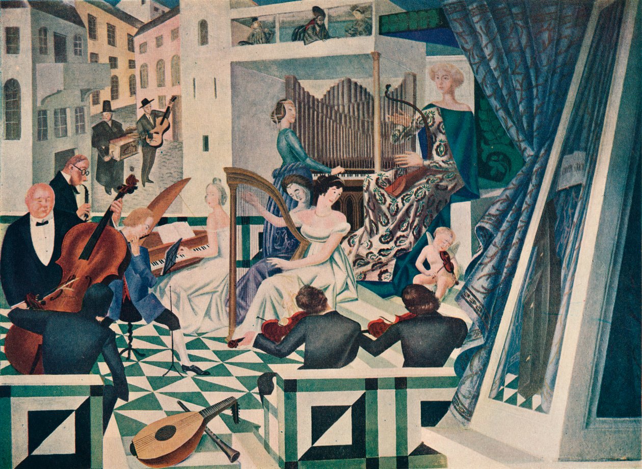 Özel Bir Evdeki Konser Odasındaki Duvar Dekorasyonundan Detay, c1927 by Alexandre Jacovleff