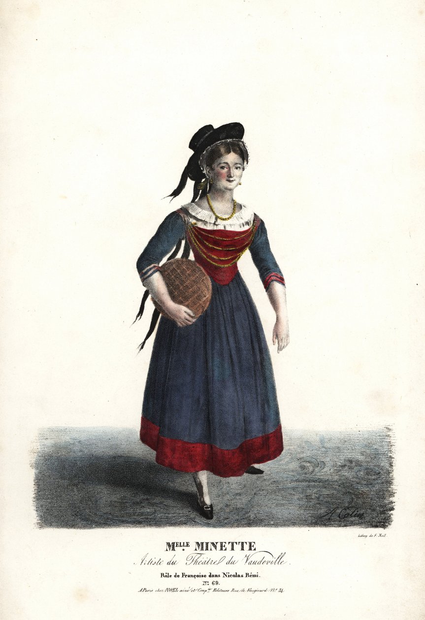 Aktris Matmazel Minette veya Jeanne-Marie-Francoise Menestrier, Sewrin, Theater du Vaudeville tarafından Nicolas Remi