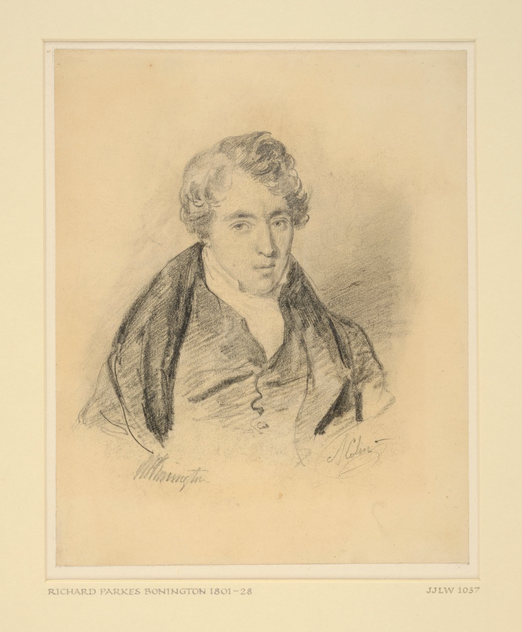 Richard Parkes Bonington'ın Portresi, c.1825-30 (dokuma kağıt üzerinde yumuşak grafit) by Alexandre Marie Colin