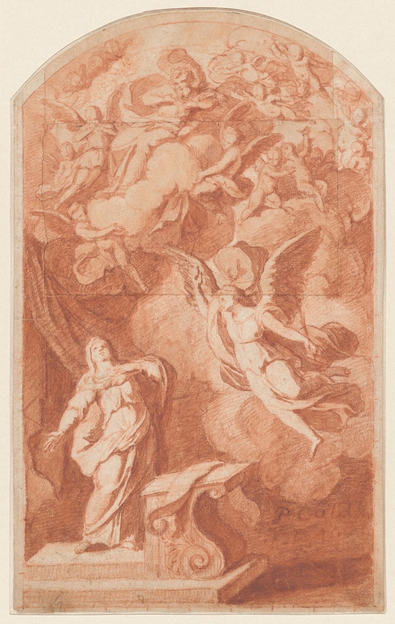 Müjde, 1690 civarı (kırmızı tebeşir) by Alexandre Ubeleski
