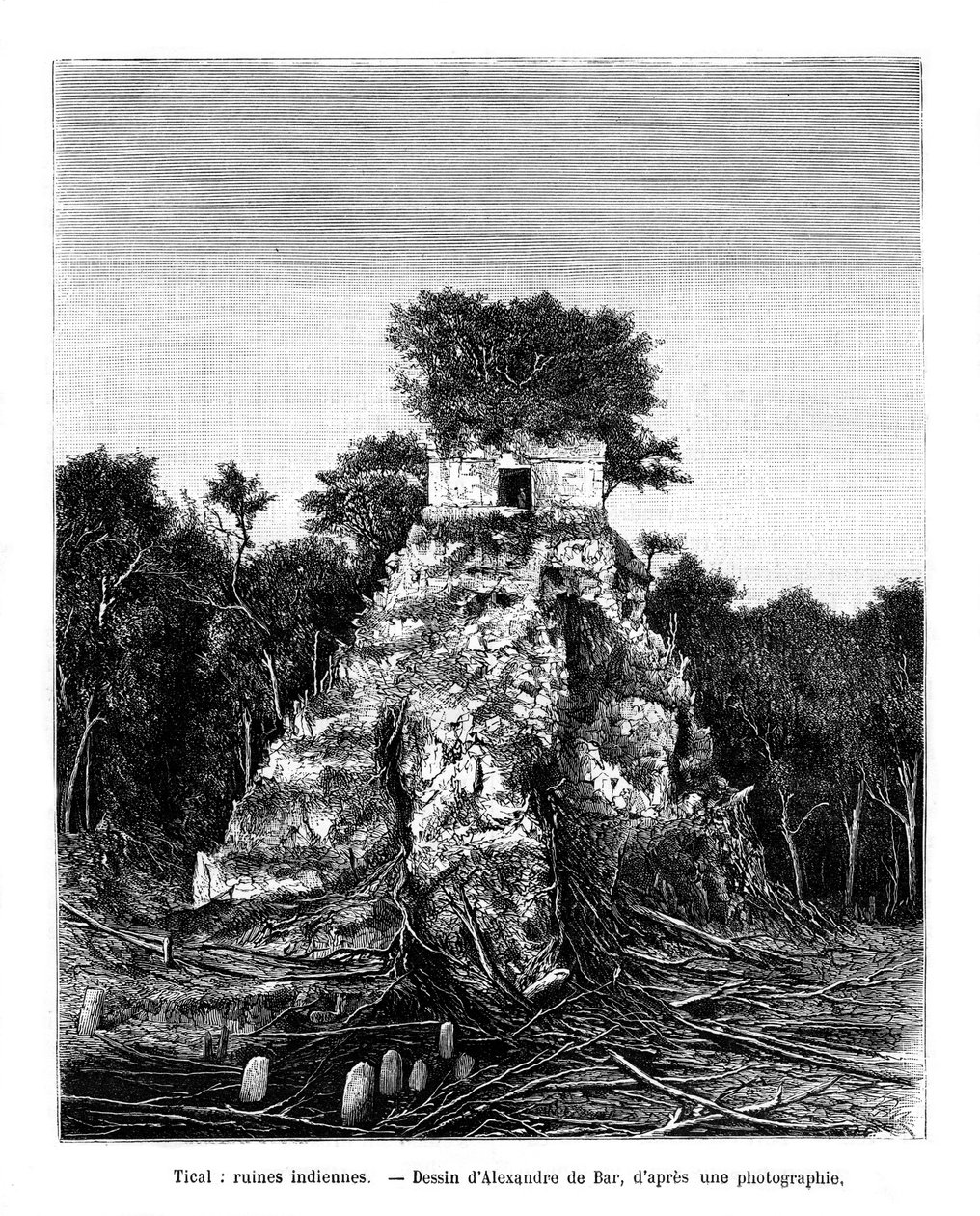 Maya kalıntıları, Tikal, Guatemala, 19. yüzyıl by Alexandre de Bar