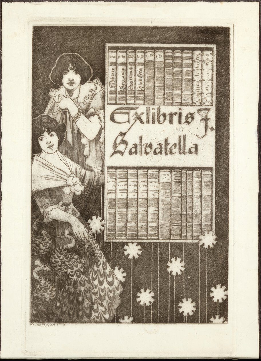 Ekslibris F. Salvatella by Alexandre de Riquer